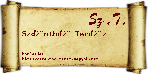 Szánthó Teréz névjegykártya
